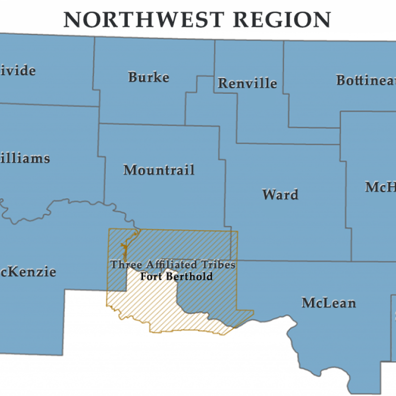 ND Emergency Management North West Region Map