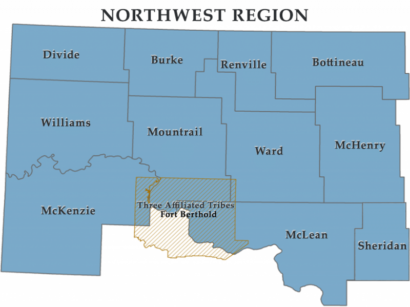 ND Emergency Management North West Region Map
