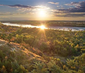 Sunset over river